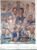 A signed "Born Champions" print. Signed by the artist Stephen Doig and Olympic gold medalists Sir