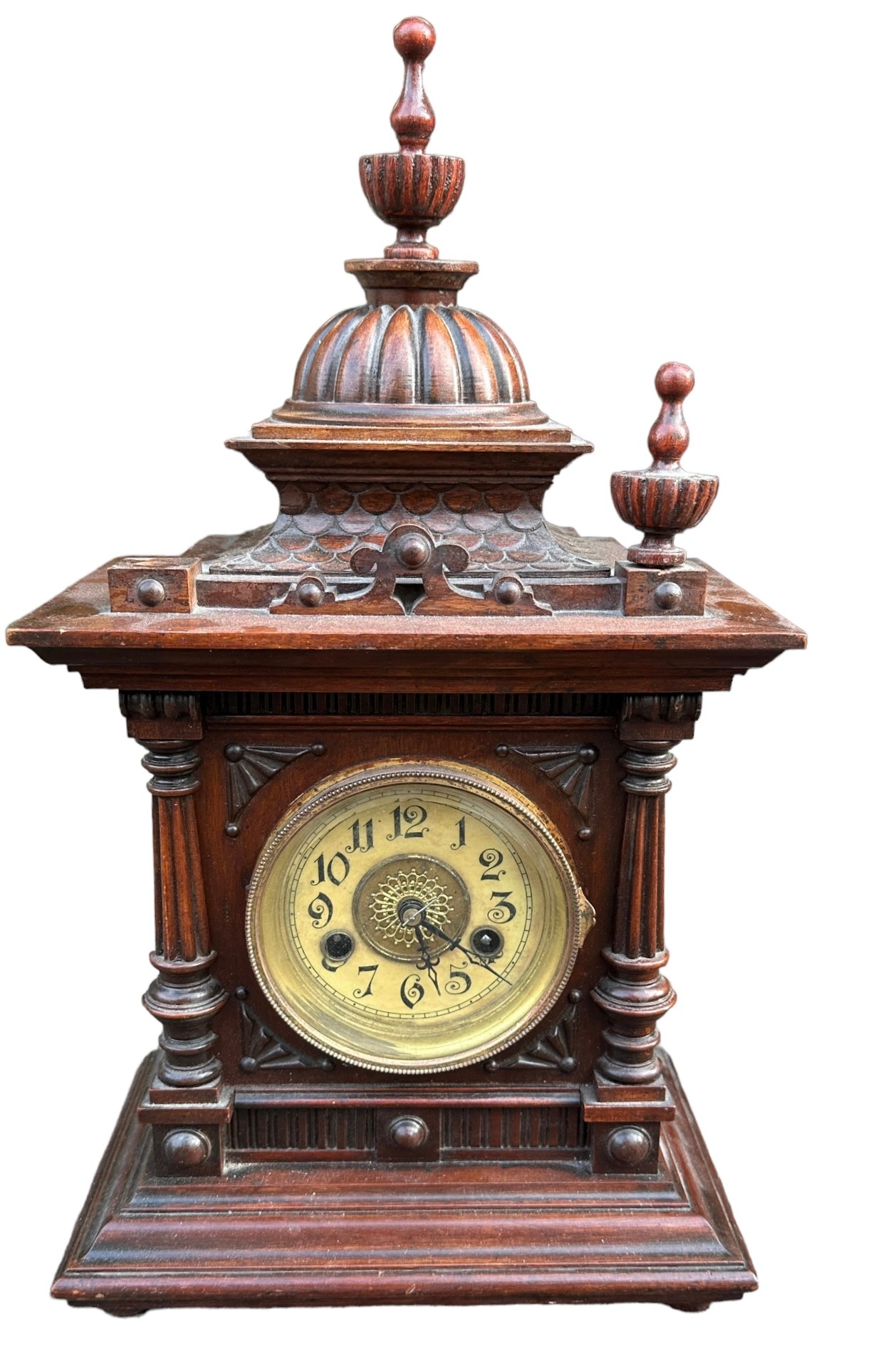 A collection of five wooden mantle clocks, with one Dutch clock by Franz Hermle, The "Greenwich" - Image 2 of 6