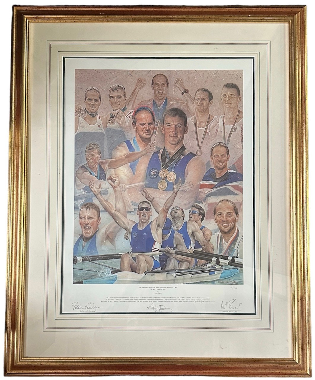 A signed "Born Champions" print. Signed by the artist Stephen Doig and Olympic gold medalists Sir - Image 2 of 4