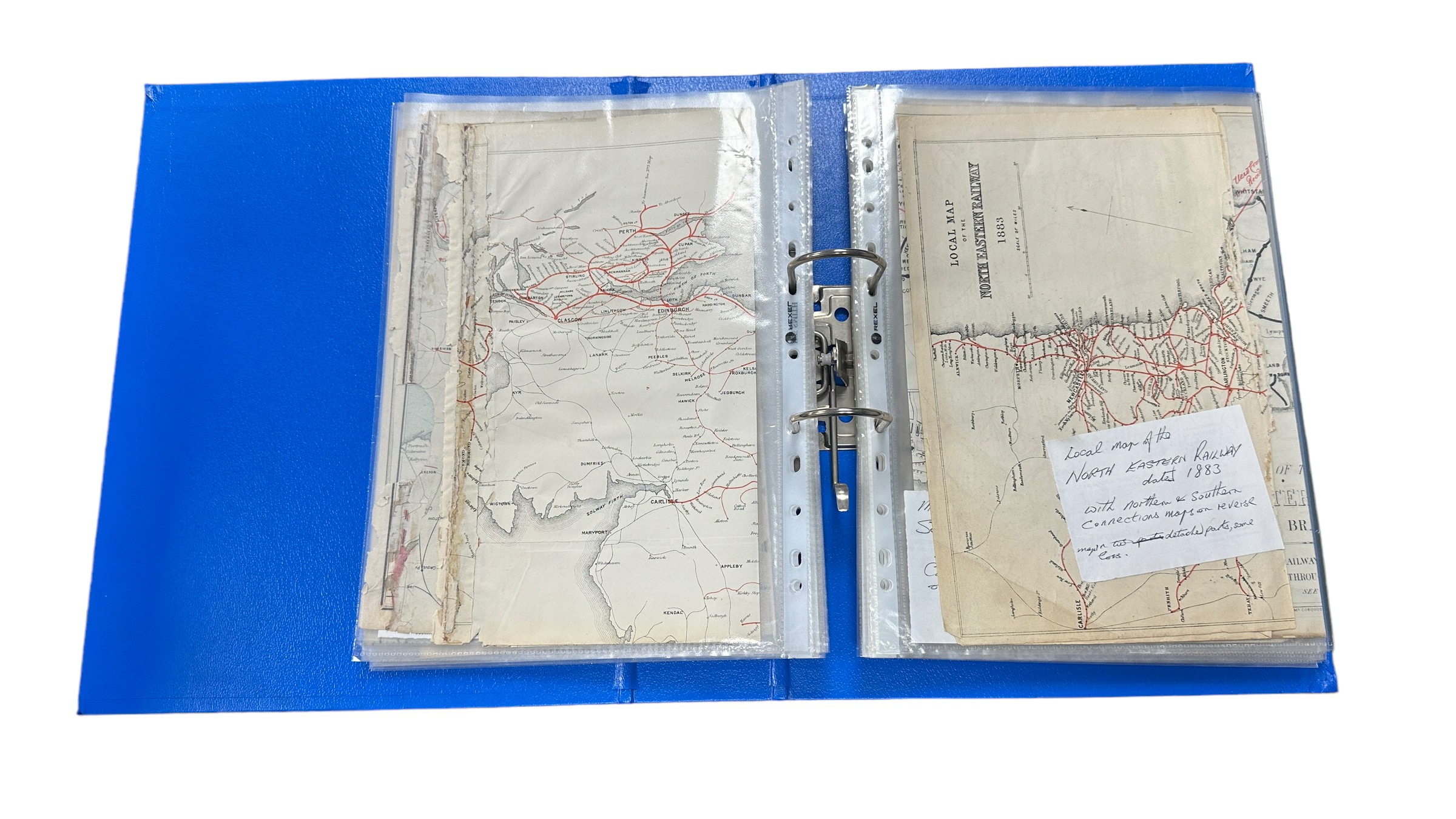 19th Century onwards UK railway maps, generally excellent to good, folded in plastic pockets - Image 3 of 4