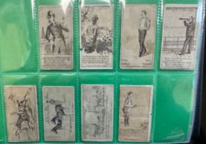 Collection of cigarette card type cards, sleeved in an album, with better cards in very mixed