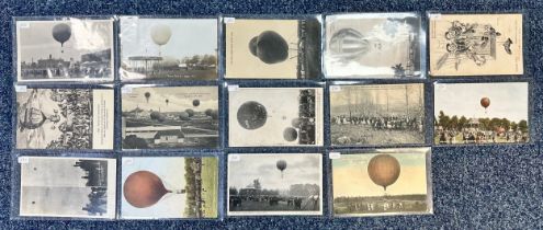 Postcards - Aviation / Balloons (14) with Grand Yorkshire Gala RP, York Gala 1909 RP and good
