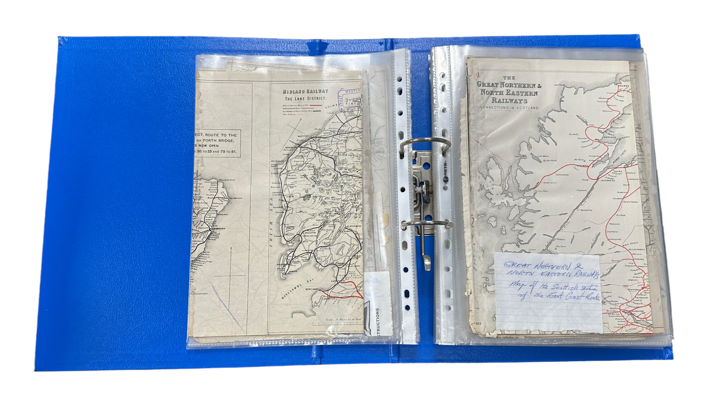 19th Century onwards UK railway maps, generally excellent to good, folded in plastic pockets - Image 2 of 4