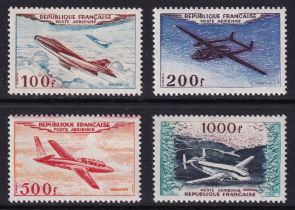 France 1954 Air set of four (SG 1194-1197), UM, Cat Val £475. The stamps each have some minor gum