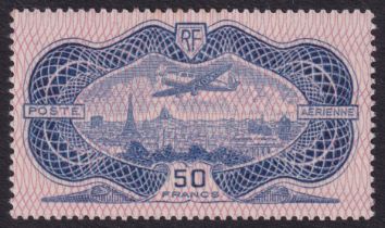 France 1936 Air 50f Banknote Caudron C-635 (SG 541) UM, Cat Val £1000. The stamp has a few toned