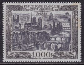France 1949-50 Air set of five (SG 1055-1059), UM, Cat. Val £350. The 100f, 200, and 1000f values