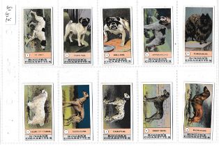 Edwards, Ringer & Bigg (E.R.B.) 1908 Dog Series Klondyke back complete set of 23 in excellent