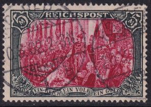 Germany 1899-1900 Reichpost 5m Crimson and Black (SG 65b), Used, Cat Val £600