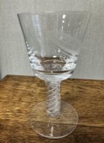 Stuart Crystal R.M.S Queen Mary goblet, engraved R.M.S Queen Mary 1936-1967, Cunard White Star