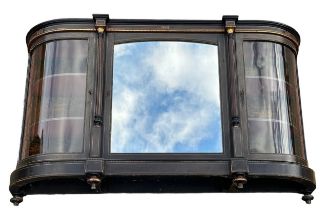 A Victorian ebonised credenza with gilt metal mounts and inlaid decoration, having central door