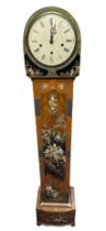 A chinoiserie inlaid granddaughter clock, attractively decorated with mother of pearl inlay, 21cm