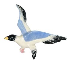 Beswick, flat backed ceramic black headed flying seagull wall plaque. With Beswick stamp to