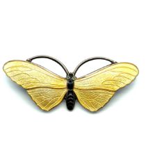 A John Atkins & Sons Art Nouveau silver and enamel butterfly brooch. Stamped 'sterling silver'.