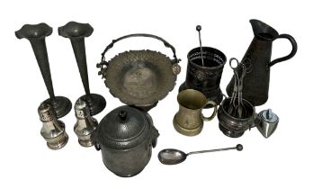 Collection of silver plated & pewter items etc
