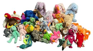 Collection of TY beanie bears. Small and large bears, mainly from the early 2000's. Qty 25+