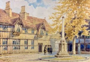 Herbert Edward Cox (British, 1870-1941), watercolour on paper town scene of local interest,