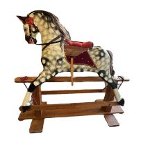Collinson & Son of Liverpool, Early 20th Century hand painted rocking horse on a trestle base by