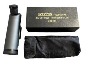 Opticron, an Opticron Mighty Midget Water Proof Field Scope 20x50mm. In original box of issue,