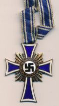 Germany – Second World War bronze Cross of Honour of the German Mother, with ribbon, dated 16