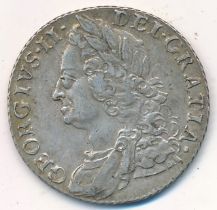 George II 1758 shilling, very fine.