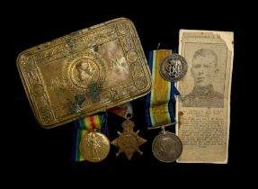 First World War – Alfred Hodgins – 1914 Star Trio awarded to L-10231 PTE A HODGINS 1/R W. KENT R.