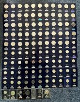 Change Checker carded uncirculated modern coin collection with £5 (56) including examples of Queen's