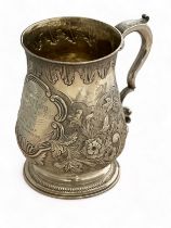 William & Robert Peaston, George III 18th Century hallmarked silver tankard won by Army Seargeant