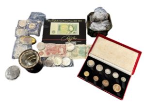 Mainly pre-decimal British coin collection with 1950 boxed proof set (half crown and sixpence