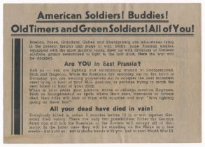 American Soldiers! Buddies! Old Timers and Green Soldiers! All of You! - Propaganda leaflet.