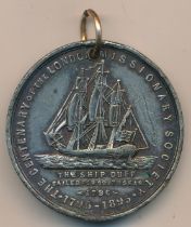 The Centenary of the London Missionary Society 1795-1895 medallion commemorating the sailing of