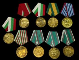 Bulgaria, group of nine Bulgarian medals to include; Bulgaria 20 Year Service Medal, Bulgaria 1975