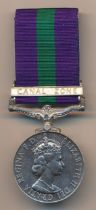 Queen Elizabeth II General Service Medal awarded to 2282237 PTE K W RODDIS RAOC. With Canal Zone