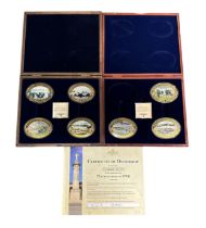 D-Day 70th Anniversary set of 7 large pictorial medallions, each approx. 88x64mm, in 2 wooden