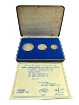 Queen Victoria 150th Anniversary cased set of 3 silver medals (40mm, 32mm and 25mm) with certificate