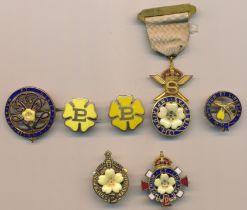 Primrose League Badges. Honorary Knight of The League Badge, Grand Council Badge, Honorary Dame