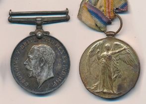 First World War – Richard Hughes - First World War British War Medal & Victory Medal pair awarded to