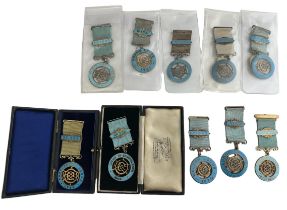 A collection of 10 Masonic Centenary jewels, all hallmarked silver. Includes: Walker Lodge No.