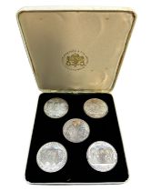 1969 Men In Space cased set of 5 silver proof commemorative medals