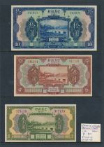 Chinese Italian Banking Corporation 1921 set of 3, extremely fine with 10 yuan, 5 yuan and 1 yuan.