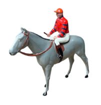 Britains Racing Colours series Mr Warrel Wright, excellent, Orange Red cap, Red silks with 8 x
