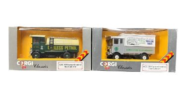 Corgi 4x AEC 508 lorries, excellent in good plus window boxes, with Carless Petrol No. C945/3,