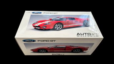 Autoart 1/18th scale Millennium series Ford GT40 red No. 73021, generally excellent in excellent