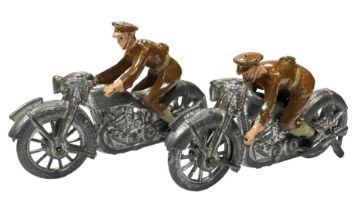 John Hill & Co. 1930s Army motorcycle despatch riders on motorcycles (2), generally good plus,