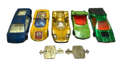 Corgi Rockets collection, generally good plus to good, with Marcos XP gold No. D911, and Porsche
