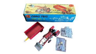 Corgi Tractor and trailer Gift Set No. GS9, generally good plus in good pictorial box (no inner