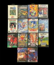 Sega Mega Drive, selection of 14 various boxed Sega Mega Drive games / titles to include; Sonic