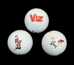 A set of 3 pictorial Viz (Top-flite) golf balls in box