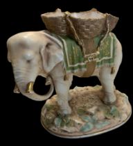 Austrian porcelain elephant by W & R. 19th / 20th Century. Stamped to base W & R Regd, No. 216627