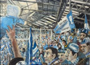 Geoff Bateman (British, 20th Century), ‘Wembley, 1987’, oil on board painting of Coventry City