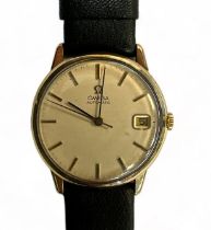 Omega, a 1977 Omega 9ct automatic gentleman's wristwatch, calibre 1010, the signed 29mm dial with